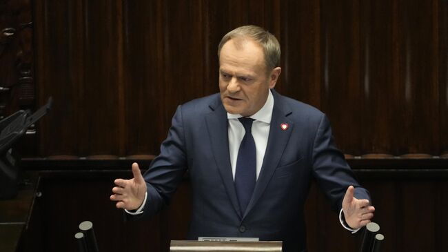 Премьер-министр Польши Дональд Туск во время выступления в парламенте. Архивное фото